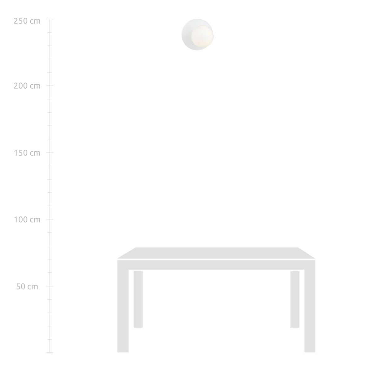 Oslo kinkiet 1-punktowy w białej obudowie z opalowym kloszem, zamontowany na ścianie, widoczny z góry. Tło proste, bez dodatkowych elementów, co podkreśla minimalistyczny design lampy.