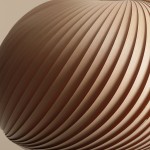 Lampa wisząca Nature Dark D53 w kolorze brązowym, z charakterystycznym, falistym wzorem obudowy. Ujęcie z bliska ukazuje teksturę i detale, podkreślając jej nowoczesny design. Produkt wiszący, idealny do aranżacji wnętrz.