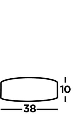 Plafon Drum 2 D38 w kolorze szarym, o średnicy 38 cm i wysokości 10 cm, z dwoma punktami świetlnymi. Produkt o prostokątnym kształcie, przeznaczony do montażu sufitowego.