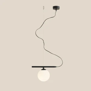 Beryl Glass lampa wisząca 1-punktowa czarna 1006G1