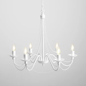 Róża żyrandol 6-punktowy biały 397K