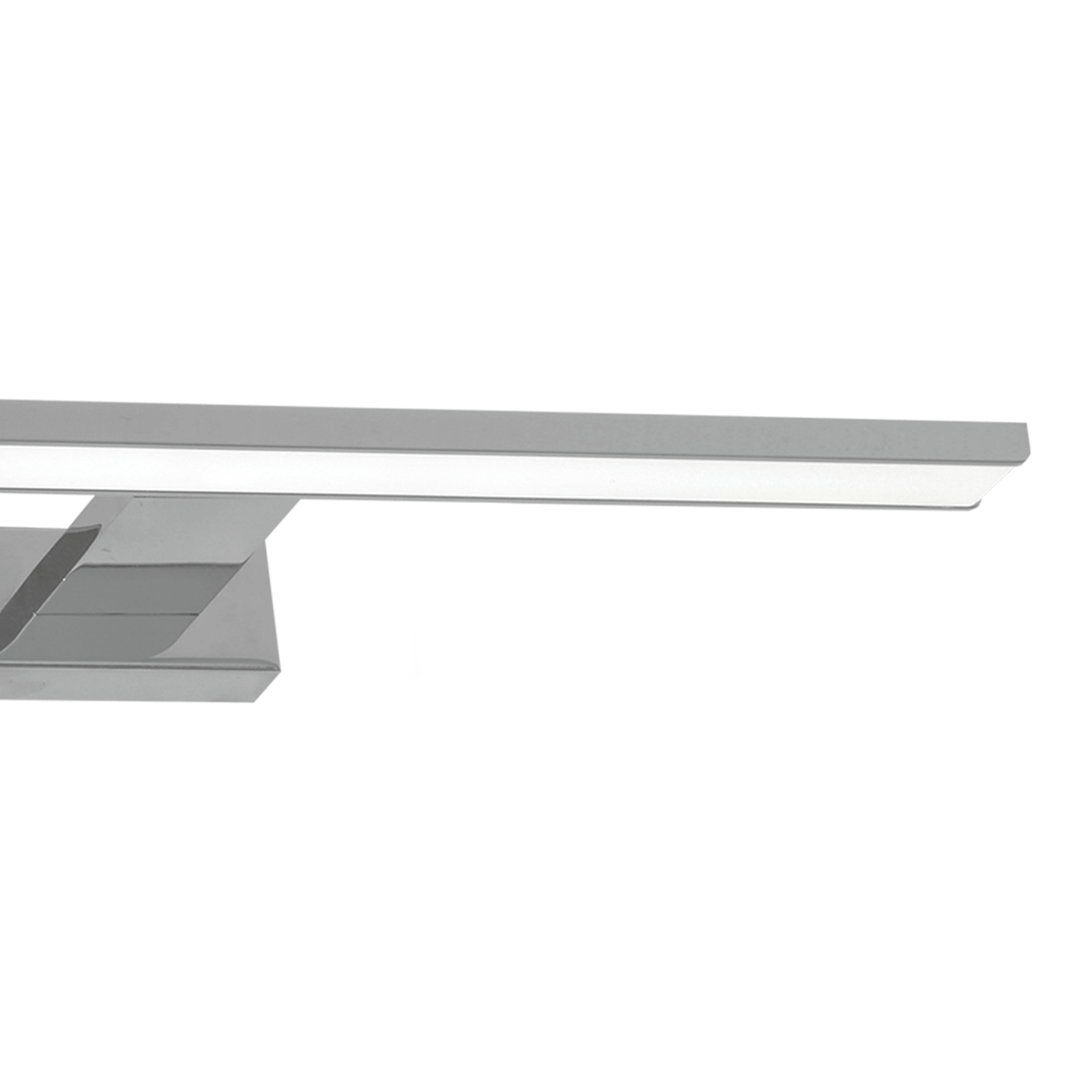 Pinto LED kinkiet 1-punktowy w kolorze chromu, o prostokątnym kształcie, z zamontowanym źródłem światła LED. Produkt widoczny w ujęciu frontalnym, z minimalistycznym designem, idealny do nowoczesnych wnętrz.