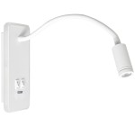 Base LED kinkiet 2-punktowy + USB biały ML6349
