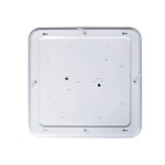 Plafon Yax LED D44/24W w kolorze białym, widok od spodu. Kwadratowy kształt z otworami montażowymi, przeznaczony do montażu sufitowego. Umożliwia regulację temperatury barwowej 3000-6000K i ściemnianie za pomocą pilota.