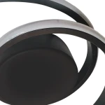 Czarna lampa sufitowa LED Fantasy, 1-punktowa, z okrągłym, matowym kloszem i minimalistycznym designem. Ujęcie z góry, pokazujące okrągły kształt i cienkie, stylowe ramiona.