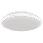 Plafon LED Terma D28 w kolorze białym, okrągły, o średnicy 18W i temperaturze barwowej 4000K. Produkt z klasą szczelności IP44, montowany na suficie, z delikatnym, matowym kloszem.