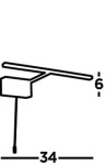 Kinkiet Cadiz LED do czytania, 1-punktowy, w kolorze chromu. Prosty, minimalistyczny kształt z prostokątną podstawą oraz poziomym ramieniem o długości 34 cm i wysokości 6 cm. Idealny do oświetlenia obrazów lub przestrzeni do czytania.
