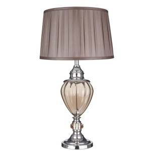 Greyson lampa stołowa 1-punktowa chrom/bursztynowa EU3721AM