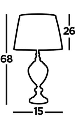Lampa stołowa Greyson, 1-punktowa, z chromowaną podstawą i przeźroczystym kloszem. Wymiary: wysokość 68 cm, średnica podstawy 15 cm, średnica klosza 26 cm. Stojąca, elegancka forma idealna do nowoczesnych wnętrz.