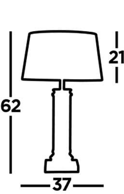 Lampa stołowa Pedestal 1-punktowa w kolorze czarnym i kremowym. Wymiary: wysokość 62 cm, średnica podstawy 37 cm, wysokość klosza 21 cm. Prosta forma z eleganckim kloszem, idealna do nowoczesnych wnętrz.