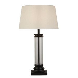 Pedestal lampa stołowa 1-punktowa czarna/kremowa EU5141BK