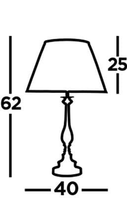 Lampa stołowa Flemish 1-punktowa w kolorze antycznego mosiądzu, wysokość 62 cm, szerokość podstawy 40 cm, klosz o średnicy 25 cm. Stylowy, elegancki design z delikatnymi detalami.