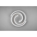 Caya LED lampa sufitowa 2-punktowa w kolorze czarnym z aluminiową podstawą. Okrągłe, spiralne źródła światła w białej obudowie. Produkt zamontowany na gładkim, szarym tle.