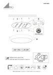 Plafon Waco LED D31 w kolorze białym, okrągły kształt, z jedną oprawą LED 28W. Widok z góry, montowany do sufitu, z detalami połączeń elektrycznych i przełącznikami do regulacji barwy światła (3000K-4000K-2300K).
