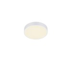 Plafon Waco LED D31 w kolorze białym, o okrągłym kształcie, zamontowany na suficie. Posiada gładką, matową powierzchnię oraz jasne, ciepłe światło emitowane przez centralną, lekko zaokrągloną część.