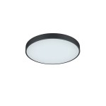 Plafon Waco LED D49,5 w kolorze czarnym, okrągły, o płaskim kształcie. Zainstalowany na suficie, z białym, matowym kloszem, który równomiernie rozprasza światło. Prosty design, idealny do nowoczesnych wnętrz.