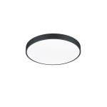 Plafon Waco LED D49,5 w czarnym kolorze, okrągły, z białą matową osłoną. Ułożony w pozycji wiszącej, z prostym designem, idealny do nowoczesnych wnętrz. Średnica wynosi 49,5 cm.