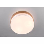 Lampa sufitowa Seasons 3-punktowa w kolorze naturalnym z białym kloszem. Okrągły kształt z drewnianym obrzeżem, montowana na suficie. Jasne, minimalistyczne wzornictwo pasujące do nowoczesnych wnętrz.