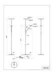 Brantford LED lampa podłogowa 2-punktowa w kolorze niklowym, o wysokości 1800 mm. Posiada dwa klosze o średnicy 280 mm i 300 mm, z prostą podstawą o średnicy 280 mm. Kabel zasilający o długości 1800 mm. Ujęcie frontalne.