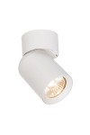 Lampa sufitowa Timo w kolorze białym, z jednym punktem świetlnym. Okrągła podsufitka z metalu, obracająca się głowica z kloszem w formie cylinderka. Widoczna żarówka z przezroczystym kloszem, emitująca światło w kierunku do dołu.