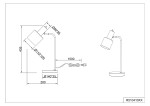Lampa stołowa Adam 1-punktowa w kolorze złotym i czarnym. Posiada cylindryczny klosz o średnicy 11 cm, metalową podstawę o średnicy 14 cm oraz przewód z wtyczką. Wysokość lampy wynosi 43,5 cm. Ujęcie frontalne.