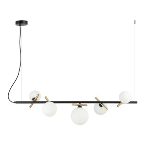 Reverso lampa wisząca 5-punktowa czarna/złota PND-5622-5-BK-W