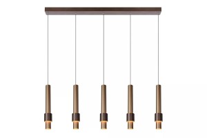 Margary LED lampa wisząca 5-punktowa brązowa/złota 24402/30/96