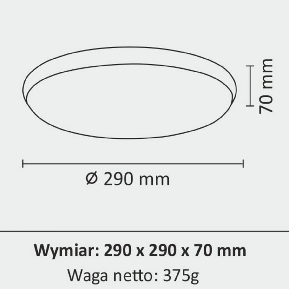 Plafon LED Kern D29 w kolorze złotym, o średnicy 290 mm i wysokości 70 mm. Oświetlenie o mocy 15W i temperaturze barwowej 4000K, o nowoczesnym, okrągłym kształcie, idealne do wnętrz.