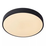 Plafon Unar D40 LED w kolorze czarnym, okrągły, z matową białą osłoną. Ujęcie z boku, ukazujące krawędź i gładką powierzchnię. Idealny do montażu na suficie, nowoczesny design.