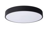Plafon Unar D40 LED w kolorze czarnym, o okrągłym kształcie, z matowym białym kloszem. Ujęcie z boku, ukazujące jego płaską konstrukcję. Idealny do montażu sufitowego w nowoczesnych wnętrzach.