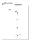 Biała lampa podłogowa Gilly z możliwością ściemniania, z prostym, cylindrycznym korpusem oraz okrągłą podstawą. U góry znajduje się elastyczna, ruchoma głowica z napisem touch me, umożliwiająca regulację światła.