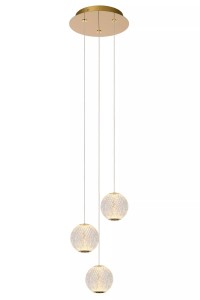 Cintra LED lampa wisząca 3-punktowa złota/transparentna 13499/13/60