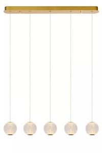 Cintra LED lampa wisząca 5-punktowa złota/transparentna 13499/21/60