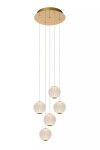 Cintra LED lampa wisząca 5-punktowa złota/transparentna 13499/22/60