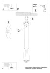 Lampa wisząca 3-punktowa Sula SL.1101 w naturalnym kolorze. Posiada trzy smukłe klosze w kształcie stożka zawieszone na regulowanych linkach. Montaż na okrągłej podsufitce. Widoczne elementy do instalacji. Tło białe, proste.