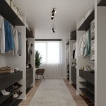 Trzypunktowa lampa sufitowa Lemmi w kolorze czarnym, zamontowana na suficie, o minimalistycznym designie. Oświetla przestrzeń w szafie, z widocznymi półkami z ubraniami oraz rośliną w tle. Wnętrze jasne z dużym oknem i jasną podłogą.
