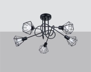 Artemis lampa sufitowa 5-punktowa czarna SL.1110