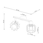 Lampa sufitowa Beluci, 2-punktowa, biała. Konstrukcja z metalowym stelażem, dwa okrągłe klosze zabezpieczone siatką. Wymiary: długość 27 cm, szerokość 8 cm, wysokość 19 cm. Przeznaczona do montażu sufitowego, prezentująca nowoczesny design.