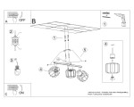 Beluci lampa sufitowa 3-punktowa w kolorze białym. Ułożona poziomo, z trzema regulowanymi kloszami na końcu ramion, montowana do sufitu. Prosty design, idealna do oświetlenia wnętrz. W zestawie instrukcja montażu.