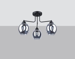 Fillan lampa sufitowa 3-punktowa czarna/dymiony SL.1144