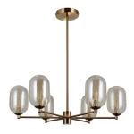 Perano lampa wisząca 6-punktowa mosiądz/bursztynowy PND-4215-6-HBR
