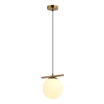 Lampa wisząca Merseta D20 w brązie antycznym z okrągłym, białym kloszem. Produkt zwisający na cienkim, czarnym przewodzie, z metalowym uchwytem. Prosty, elegancki design, idealna do nowoczesnych wnętrz.