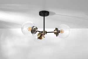 Lens lampa sufitowa 3-punktowa czarna/patyna 33-01290