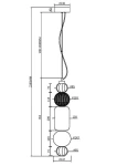 Złota lampa wisząca Collar LED P069PL-L35G3K1 z okrągłym, matowym kloszem oraz dekoracyjnym elementem w kształcie kuli. Wysokość regulowana (100-1500 mm), średnica 130 mm. Prosty, nowoczesny design, idealna do wnętrz.