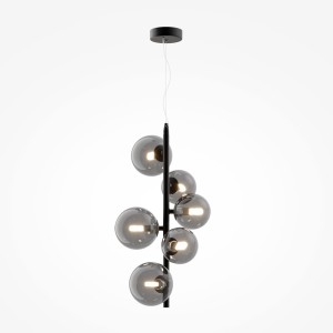 Dallas lampa wisząca 6-punktowa czarna/przydymiona MOD545PL-06B