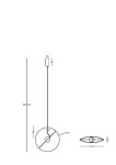 Lampa wisząca Reflex LED 2-punktowa w kolorze białym, z okrągłym kloszem o średnicy 45 cm, zawieszona na cienkim przewodzie. Prosty, nowoczesny design z prostokątnym elementem montażowym. Wysokość regulowana do 280 cm.