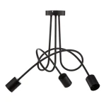 Lampa wisząca Tango 3-punktowa w kolorze czarnym. Składa się z trzech zakrzywionych ramion i okrągłej podstawy montażowej. Prosty, nowoczesny design z matowym wykończeniem, przeznaczona do zastosowania w różnych wnętrzach.