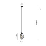 Lampa wisząca Astral 1-punktowa w kolorze czarnym i grafitowym. Owalny klosz o wymiarach 20 cm wysokości i 10 cm średnicy, zwisający na czarnym przewodzie. Możliwość regulacji wysokości od 30 do 100 cm. Prosty, nowoczesny design.