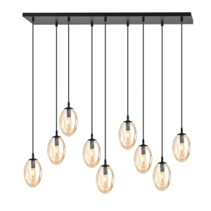 Astral lampa wisząca 9-punktowa czarna/miodowa 1267/9