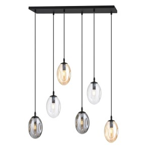 Astral lampa wisząca 6-punktowa czarna/multikolor 1268/6M1